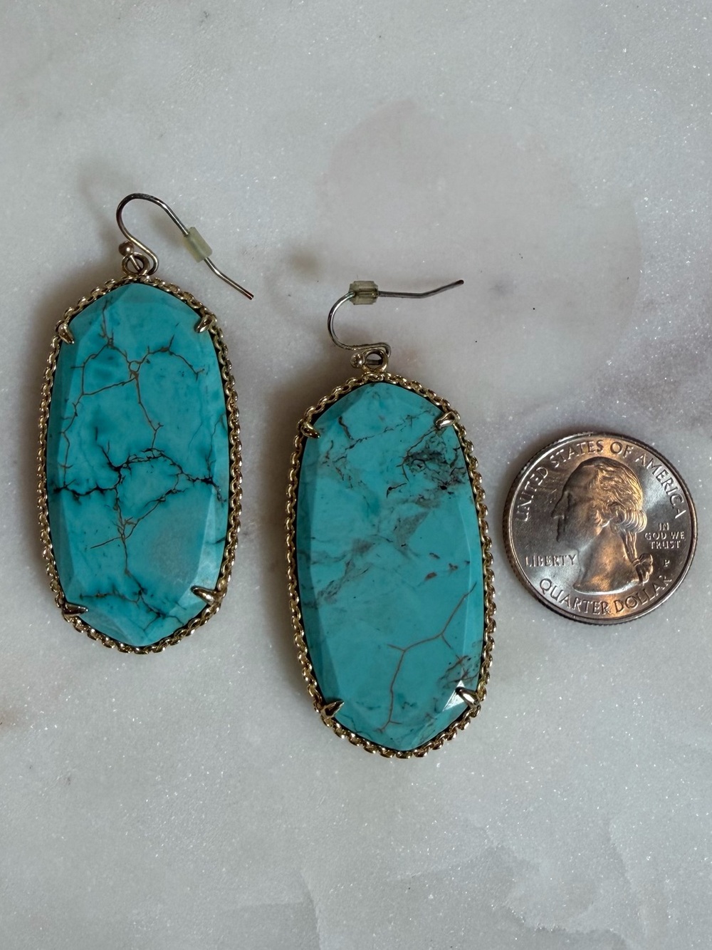 Danielle Turquoise & Gold Drop Earrings
